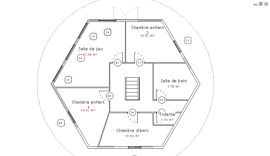 Plan maison hexagonale